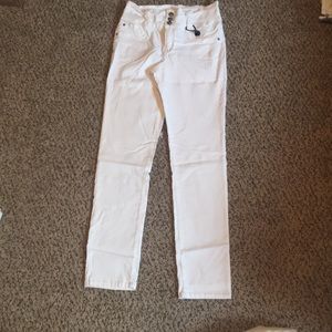 High waist white jeans